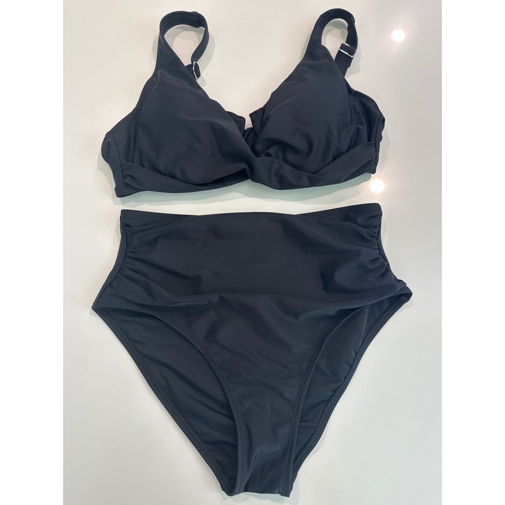 Cupshe Black Twist Front High Waisted Bikini NEW DAA12C5B031AA Size M‎